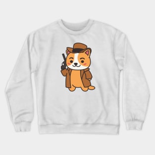 Cowboy Detective Cat Crewneck Sweatshirt